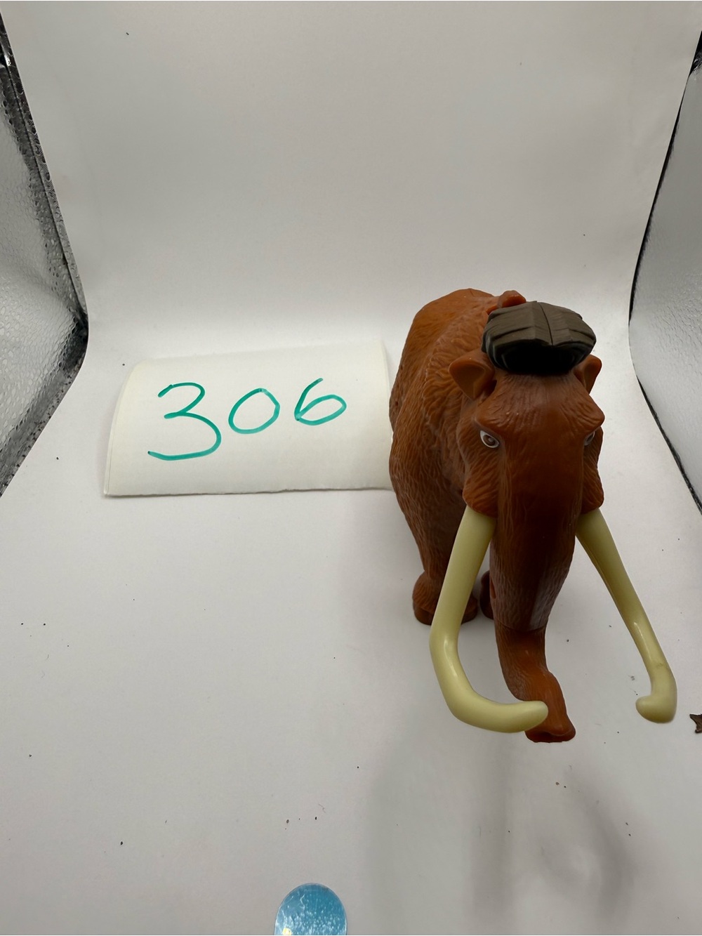 Brown Mammoth Figurine Home Accent with Ivory Tusks